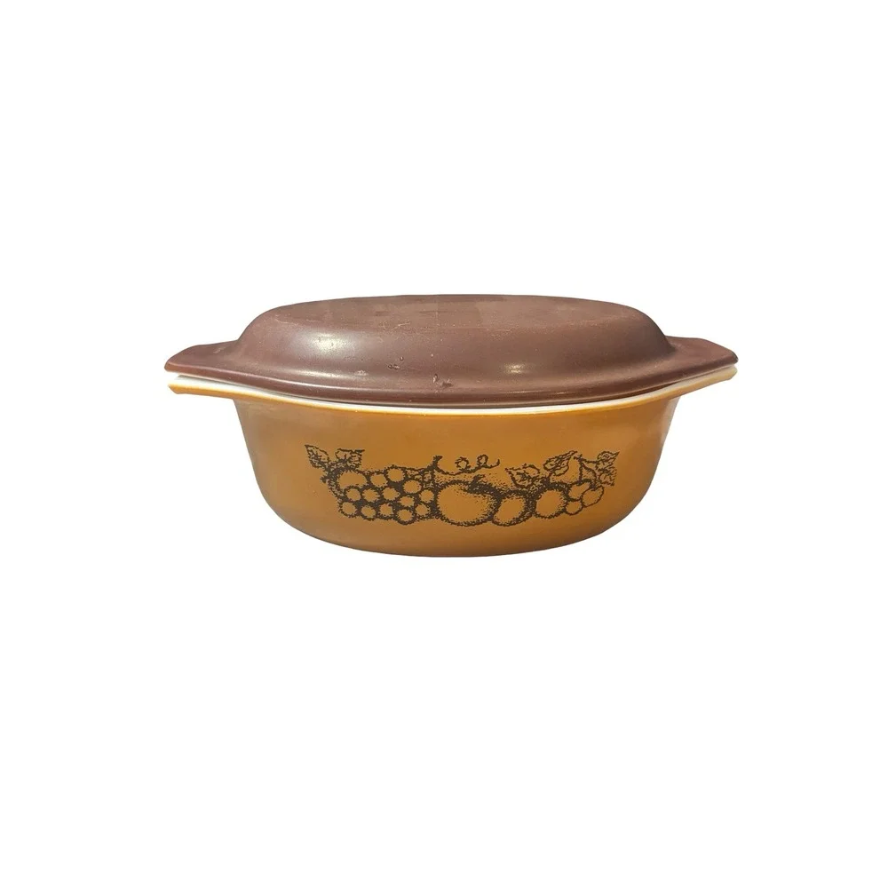 Vintage‎ Pyrex Autumn Harvest 1.5 Qt Casserole Dish 474-B with Lid Burnt Orange